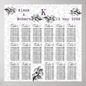 Damask Monogram Wedding Chart Poster (Vorne)
