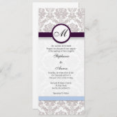 Damask Monogram Wedding Einladung (Vorne/Hinten)