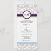Damask Monogram Wedding Einladung (Vorderseite)