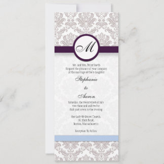 Damask Monogram Wedding Einladung