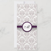 Damask Monogram Wedding Einladung für Jennifer (Rückseite)