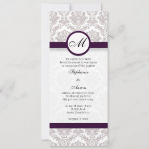 Damask Monogram Wedding Einladung für Jennifer