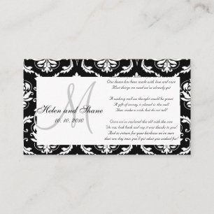 Damask Monogram Wedding Wishing Well Card Begleitkarte
