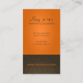 Damask + Monogramm-en-Retro-Farben Visitenkarte (Rückseite)