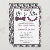 Damask Mr. and Mrs. Shower Invitation (Eggplant) Einladung (Vorne/Hinten)