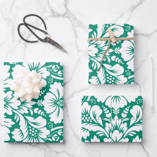Damask Muster 10 Geschenkpapier Set (Vorderseite)