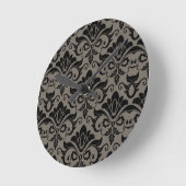 Damask Muster 2 Runde Wanduhr (Winkel)