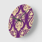 Damask Muster 4 Runde Wanduhr (Winkel)