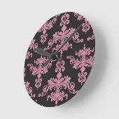 Damask Muster 5 Runde Wanduhr (Winkel)