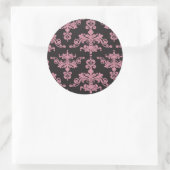 Damask Muster 5 Runder Aufkleber (Tasche)