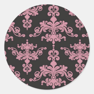 Damask Muster 5 Runder Aufkleber