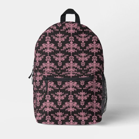 Damask Muster Bedruckter Rucksack (Vorderseite)