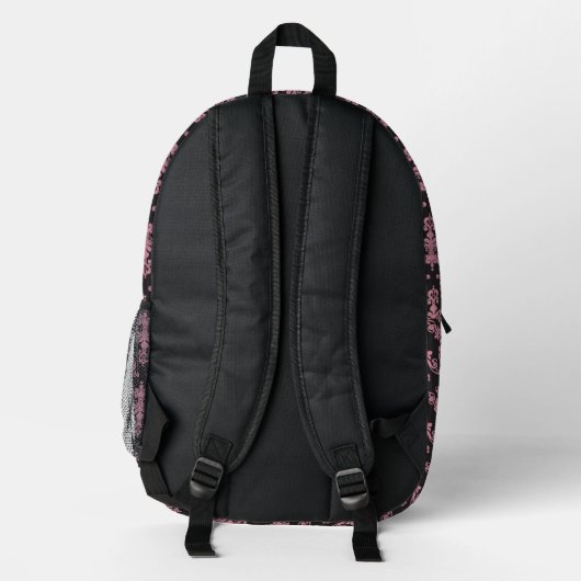 Damask Muster Bedruckter Rucksack (Rückseite)