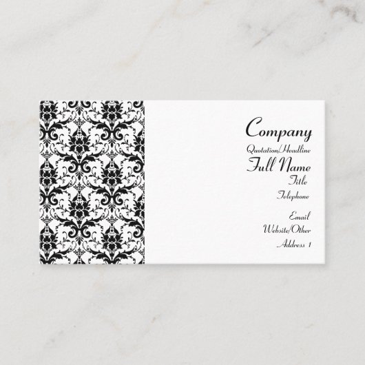 Damask-Muster-beschädigte Visitenkarten Visitenkarte (Vorderseite)