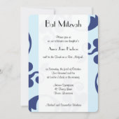 Damask Muster, Blue Damask, Bat Mitzvah Einladung (Vorderseite)