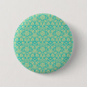 Damask Muster, Blue Damask, französischer Damaske Button (Vorderseite)