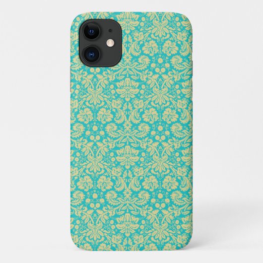 Damask Muster, Blue Damask, französischer Damaske Case-Mate iPhone Hülle (Rückseite)