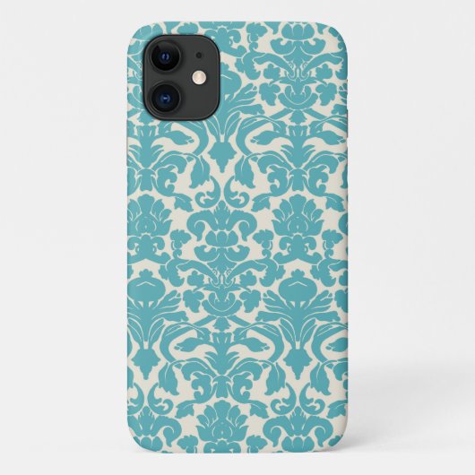Damask Muster, Blue Damask, französischer Damaske Case-Mate iPhone Hülle (Rückseite)