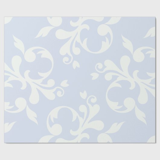 Damask Muster, Blue Damask, französischer Damaske Geschenkpapier (Flach)