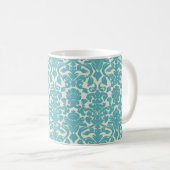 Damask Muster, Blue Damask, französischer Damaske Kaffeetasse (VorderseiteRechts)