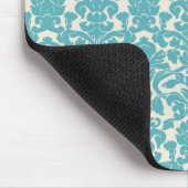 Damask Muster, Blue Damask, französischer Damaske Mousepad (Ecke)