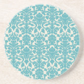 Damask Muster, Blue Damask, französischer Damaske Untersetzer (Vorne)