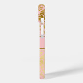 Damask Muster Blush Pink Goldname Monogram Case-Mate iPhone Hülle (Rückseite / Links)