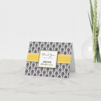 Damask Muster Custom Danke Card (gelb)