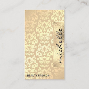 Damask Muster   Geometric Gold Foil Visitenkarte
