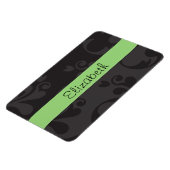 Damask Muster, Grau Damaske, Ihr Name Magnet (Linke Seite)