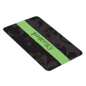 Damask Muster, Grau Damaske, Ihr Name Magnet (Rechte Seite)