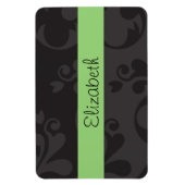 Damask Muster, Grau Damaske, Ihr Name Magnet (Vertikal)