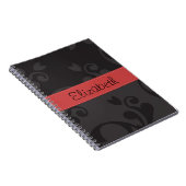 Damask Muster, Grau Damaske, Ihr Name Notizblock (Rechte Seite)