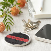 Damask Muster, Grau Damaske, Ihr Name Schlüsselanhänger (Seite)