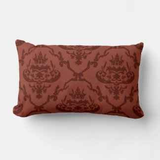 Damask Muster in Brown - Lumbalwurf plump ~ Lendenkissen