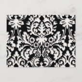 Damask Muster in Schwarz/Weiß Postkarte (Vorderseite)