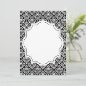 Damask Muster leer Einladung (Stehend Vorderseite)