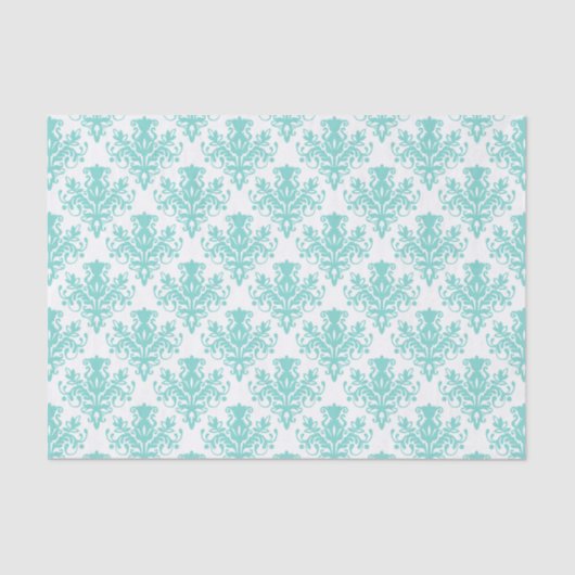 Damask Muster - Light Blue Green Seidenpapier (Vorderseite)