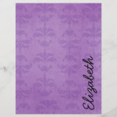 Damask Muster, Lila Damask, Ihr Name (Vorderseite)