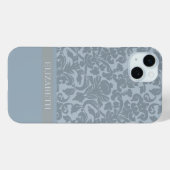 Damask Muster mit Monogram - blau Case-Mate iPhone Hülle (Rückseite (Horizontal))
