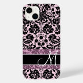 Damask Muster mit Monogramm Case-Mate iPhone Hülle (Rückseite)