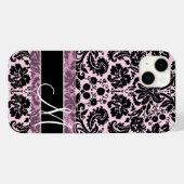 Damask Muster mit Monogramm Case-Mate iPhone Hülle (Rückseite (Horizontal))