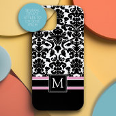 Damask Muster mit Monogramm Case-Mate iPhone Hülle