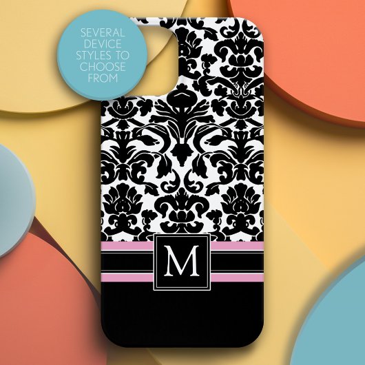 Damask Muster mit Monogramm Case-Mate iPhone Hülle