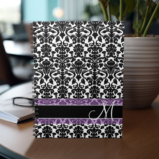 Damask Muster mit Monogramm Notizblock