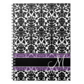 Damask Muster mit Monogramm Notizblock (Vorderseite)