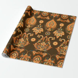 Damask-Muster nahtlos blumengeschmückt Geschenkpapier