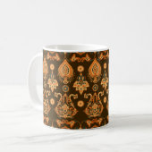 Damask-Muster nahtlos blumengeschmückt Kaffeetasse (Vorderseite Links)