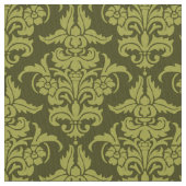 Damask Muster - Olive on Dark Olive Stoff (Nahaufnahme)