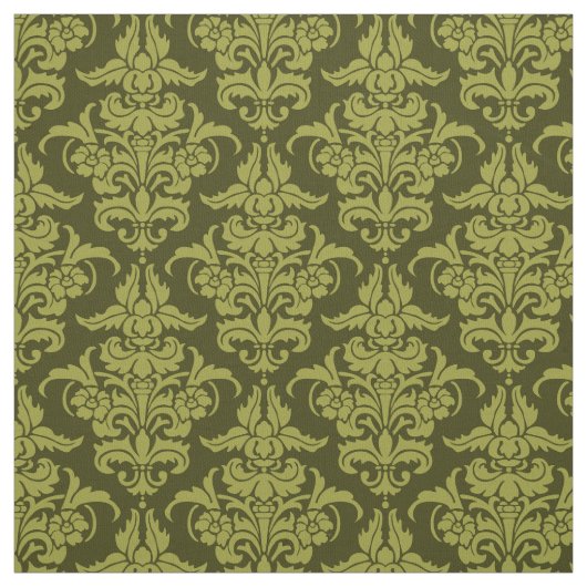 Damask Muster - Olive on Dark Olive Stoff (Muster)